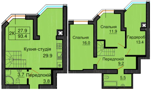 ЖК Софія Клубний — 95 м²