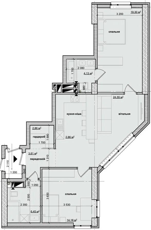 ЖК Берестейский — 78.3 м²