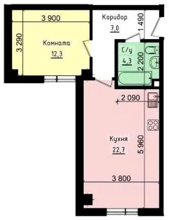 ЖК Кріптон — 46.3 м²