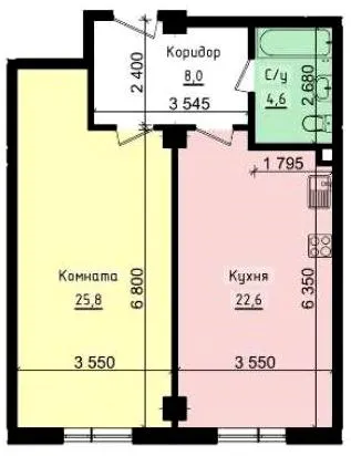 ЖК Кріптон — 62 м²