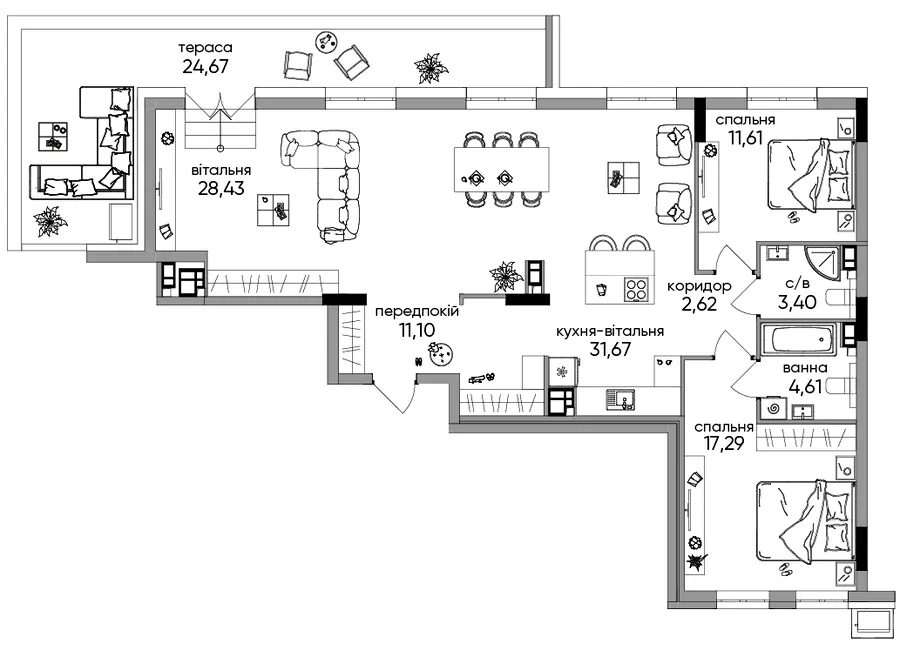 OLEGIV Podil — 135.4 м²