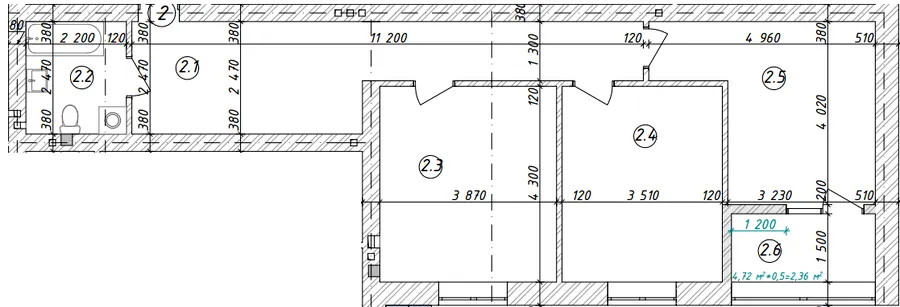 вул. Воїнів Інтернаціоналістів, 13 — 75.2 м²