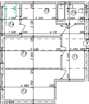 вул. Воїнів Інтернаціоналістів, 13 — 61.3 м²