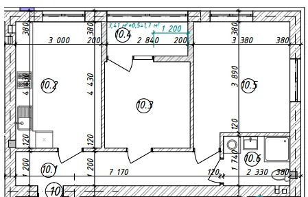 вул. Воїнів Інтернаціоналістів, 13 — 50.4 м²
