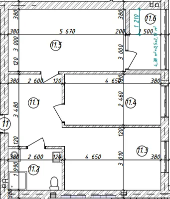 вул. Воїнів Інтернаціоналістів, 13 — 58.9 м²