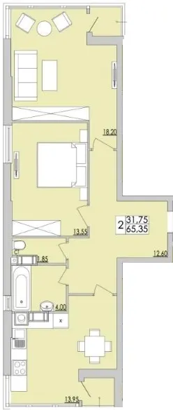 ЖК Кемпінг — 65.4 м²