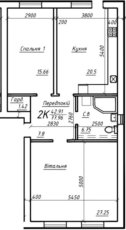 ЖК Обсерваторний — 78 м²