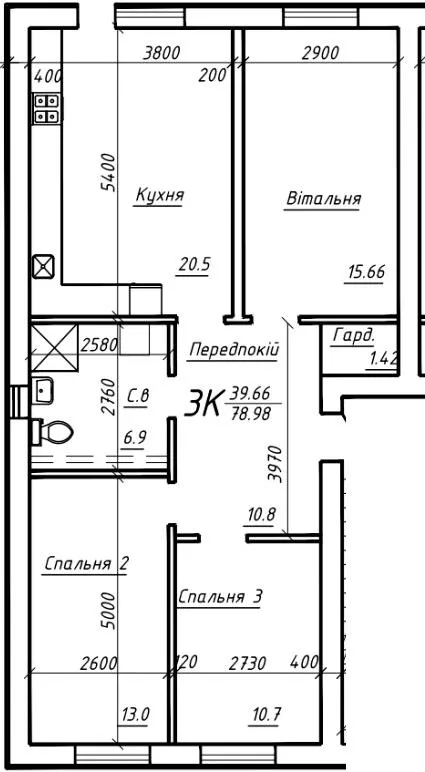 ЖК Обсерваторний — 79 м²