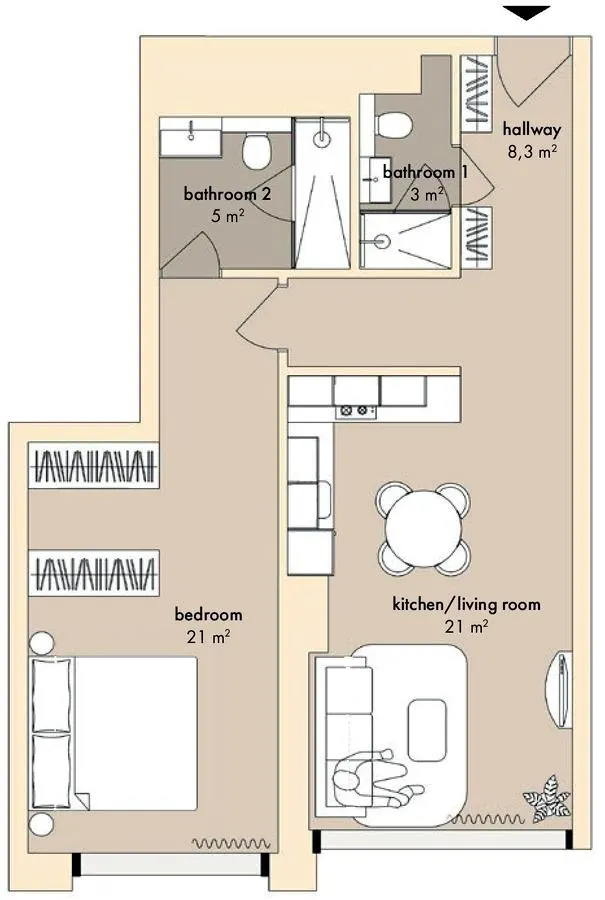 ЖК The Resort — 58.3 м²