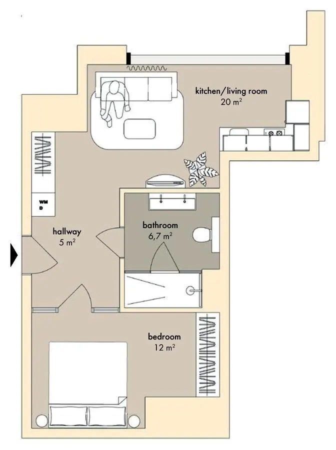 ЖК The Resort — 43.7 м²