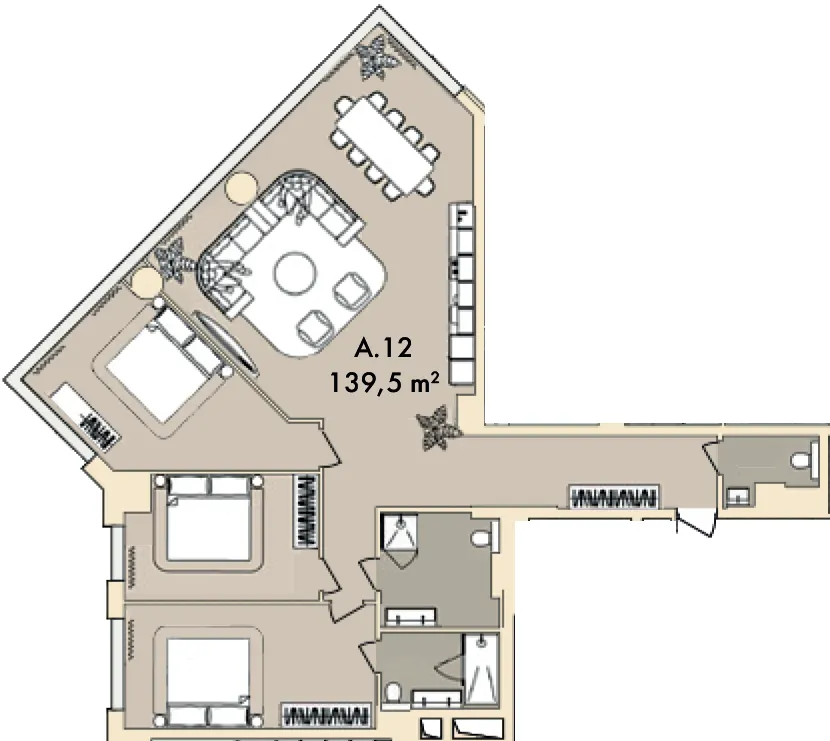 ЖК The Resort — 139.5 м²