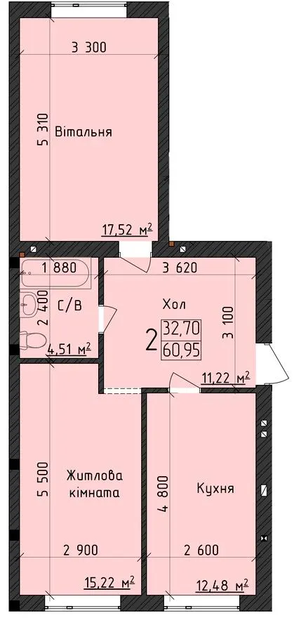 ЖК ClubHouse — 61 м²