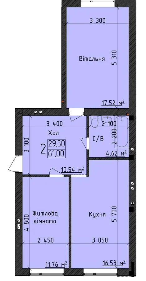 ЖК ClubHouse — 61 м²