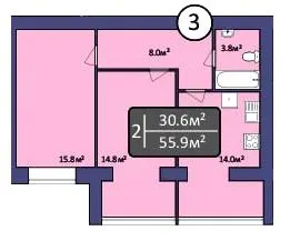 ЖК Dream Park — 55.9 м²