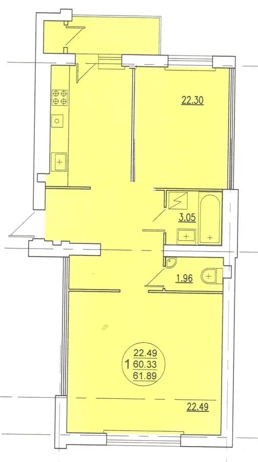 вул. Самбірська, 128/1 — 61.9 м²