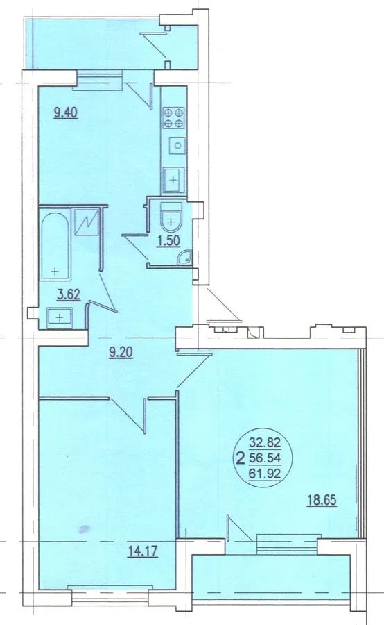 вул. Самбірська, 128/1 — 61.9 м²