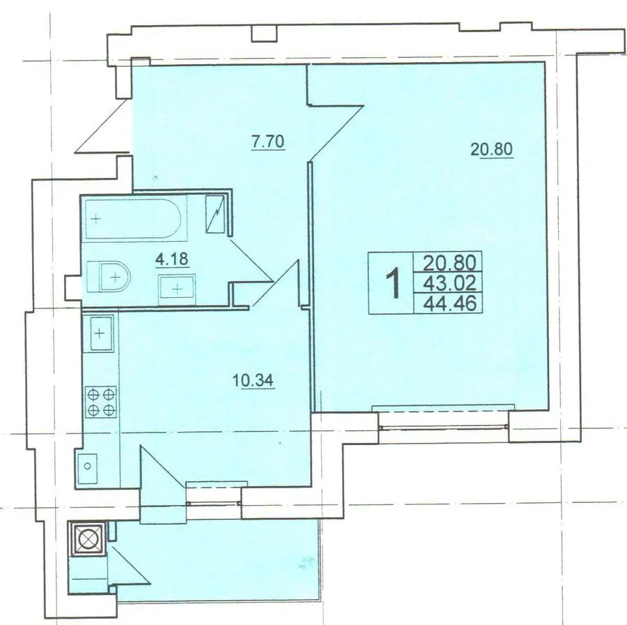 вул. Самбірська, 128/1 — 44.5 м²