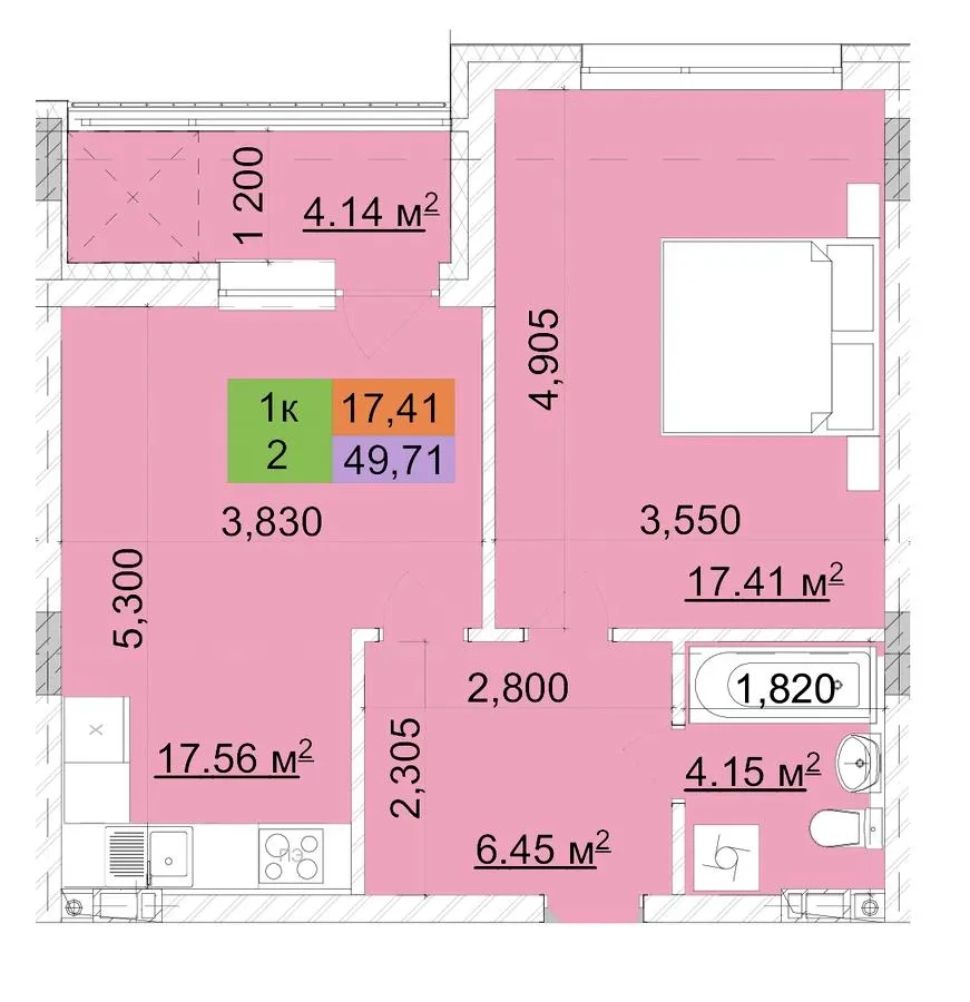 ЖК Сырецкий парк — 49.7 м²