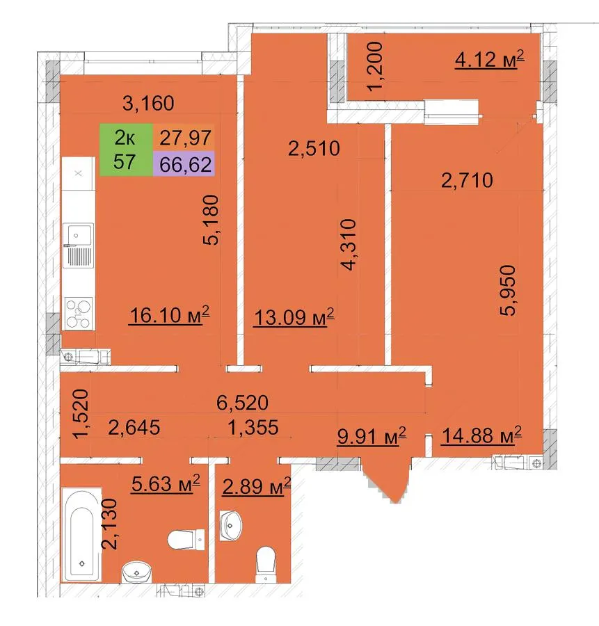ЖК Сырецкий парк — 66.6 м²