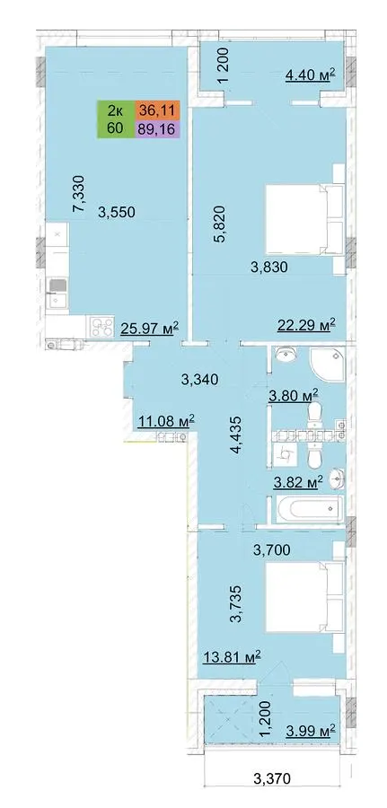 ЖК Сырецкий парк — 89.2 м²