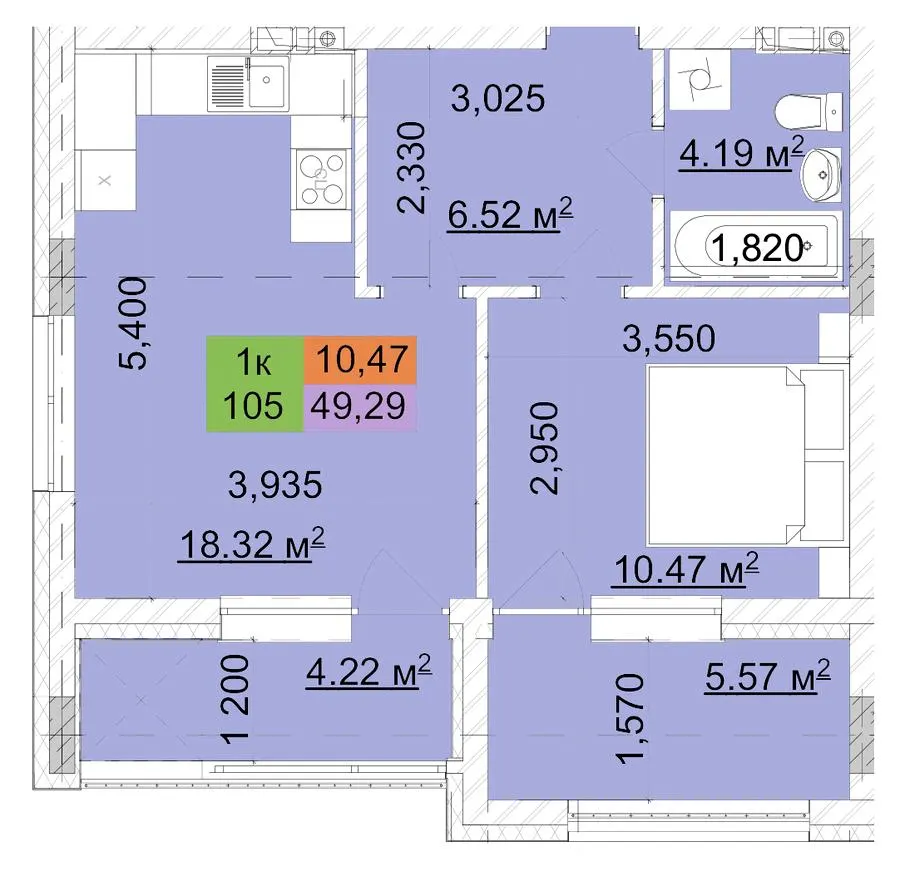 ЖК Сырецкий парк — 49.3 м²