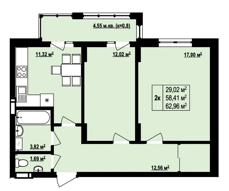 ЖК Околиця — 64.5 м²