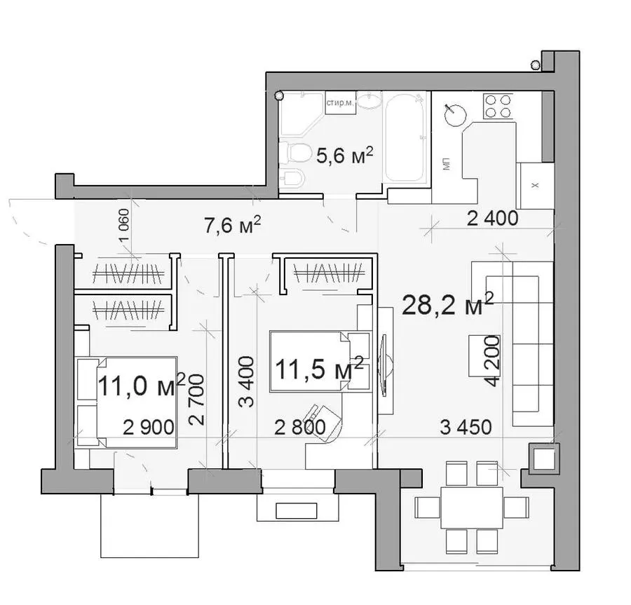 ЖК Forest Hill — 63.8 м²