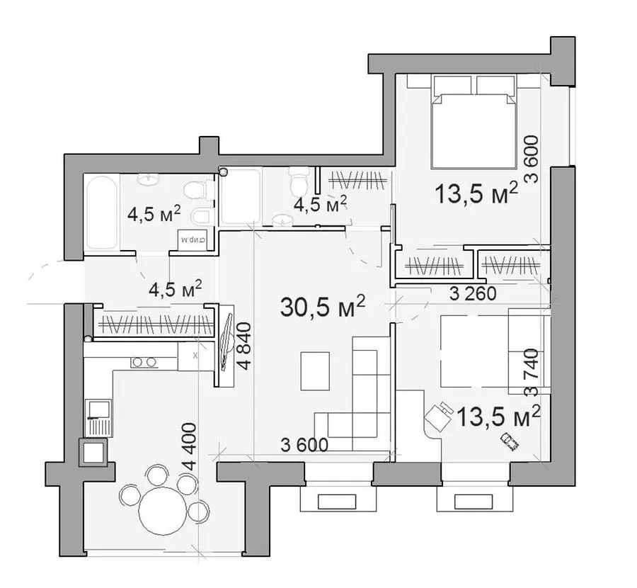 ЖК Forest Hill — 68.8 м²