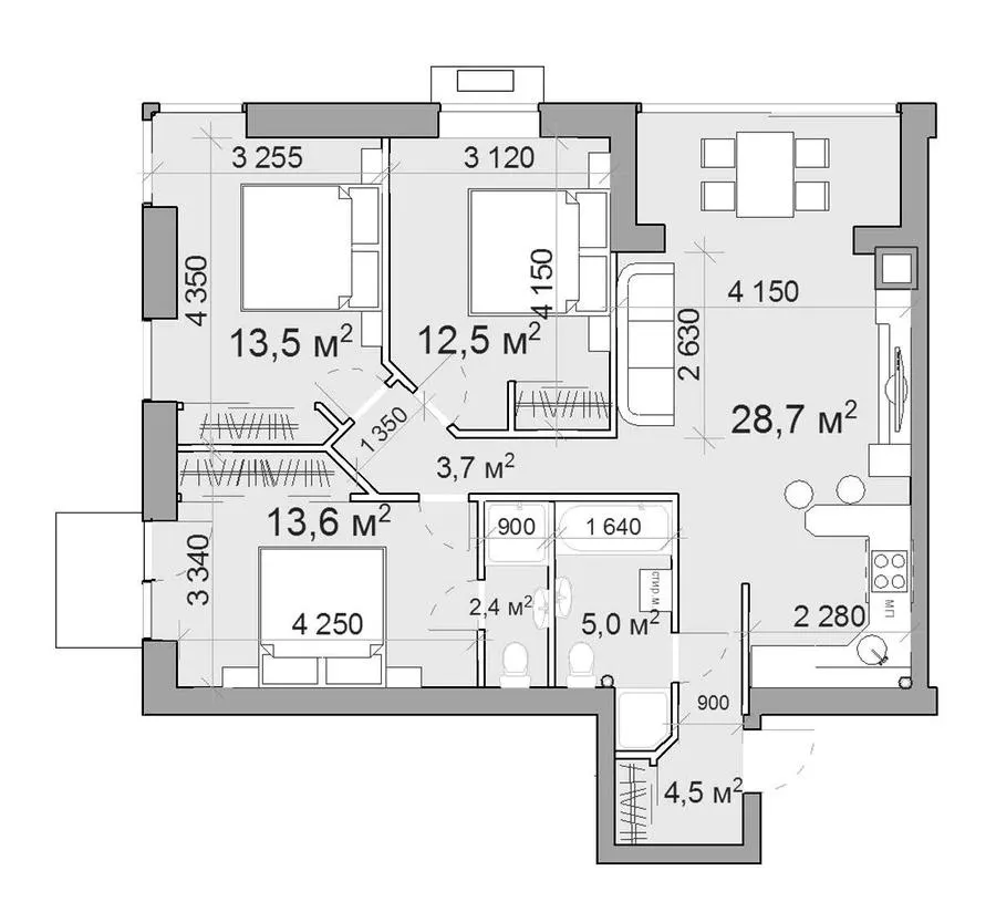 ЖК Forest Hill — 84.5 м²
