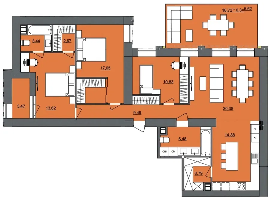 ЖК Park Lake House — 111.7 м²