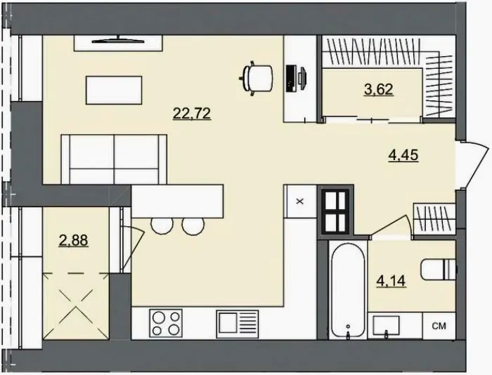 ЖК Park Lake House — 37.8 м²