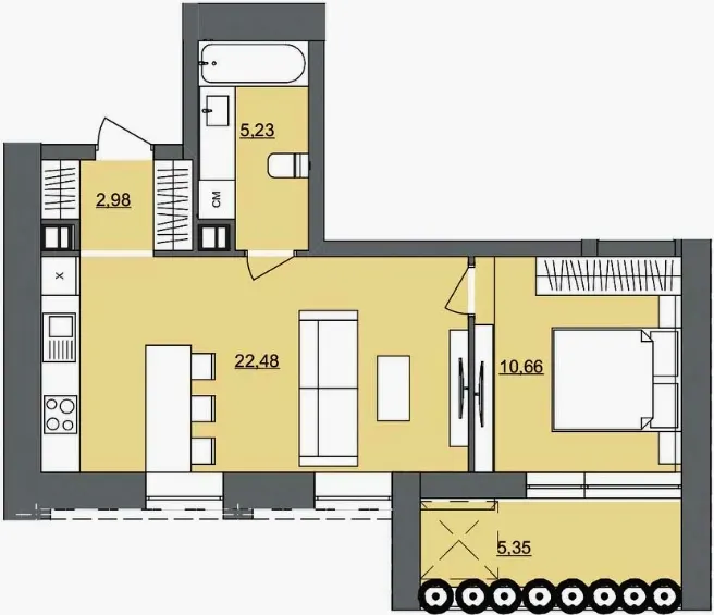 ЖК Park Lake House — 46.7 м²