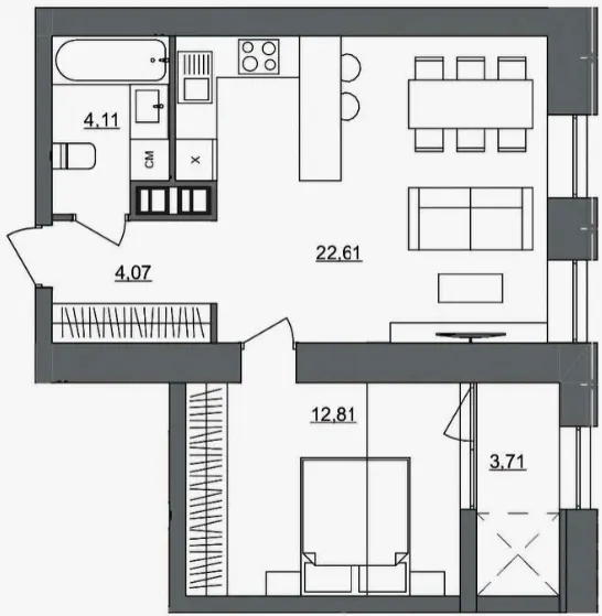 ЖК Park Lake House — 47.3 м²