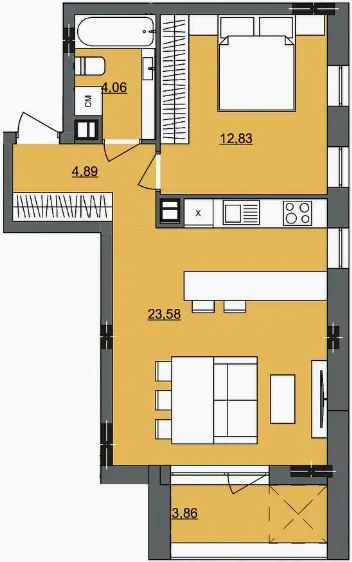 ЖК Park Lake House — 49.2 м²