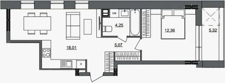 ЖК Park Lake House — 45 м²