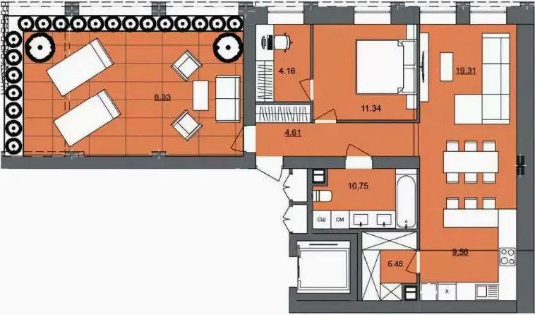 ЖК Park Lake House — 75.1 м²