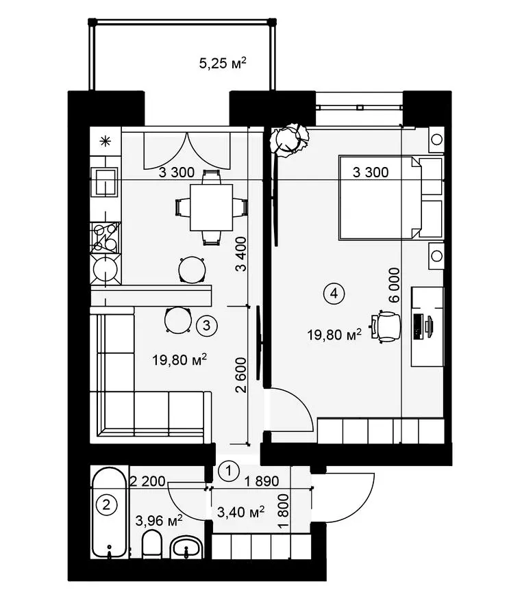 ЖК Затишний — 47 м²