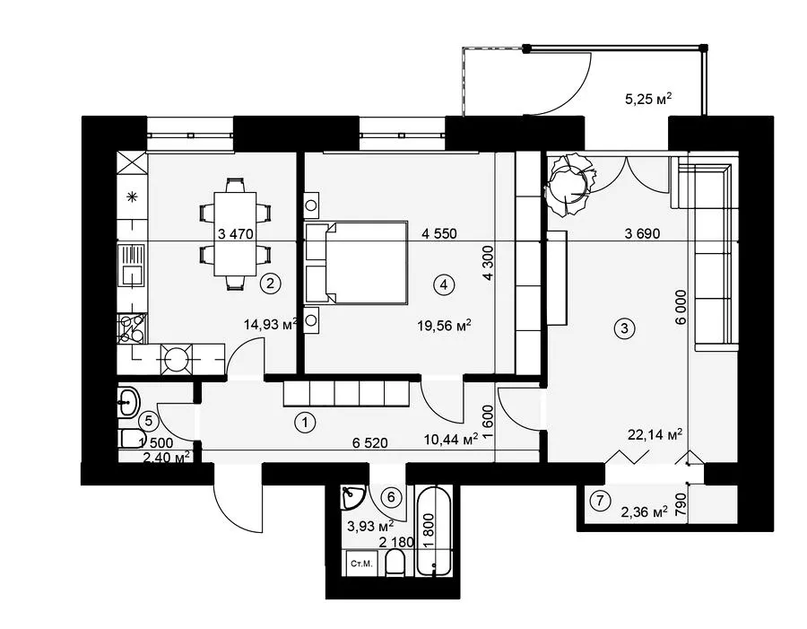 ЖК Затишний — 75.8 м²