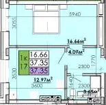 ЖК Козацький Гай 2 — 37.4 м²