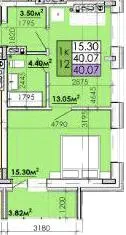 ЖК Козацький Гай 2 — 40.1 м²