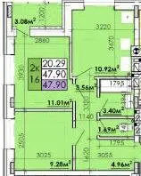 ЖК Козацький Гай 2 — 47.9 м²