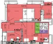 ЖК Козацький Гай 2 — 38.6 м²