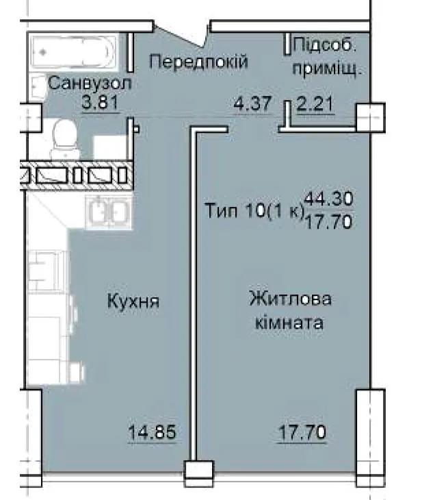 БФК TOPOL TOWN — 44.3 м²
