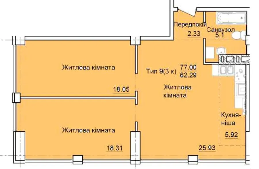 БФК TOPOL TOWN — 77 м²