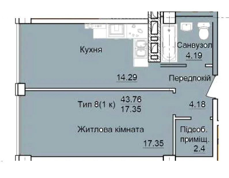 БФК TOPOL TOWN — 43.8 м²