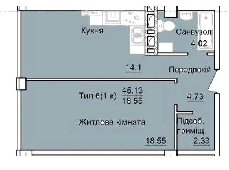 БФК TOPOL TOWN — 45.1 м²