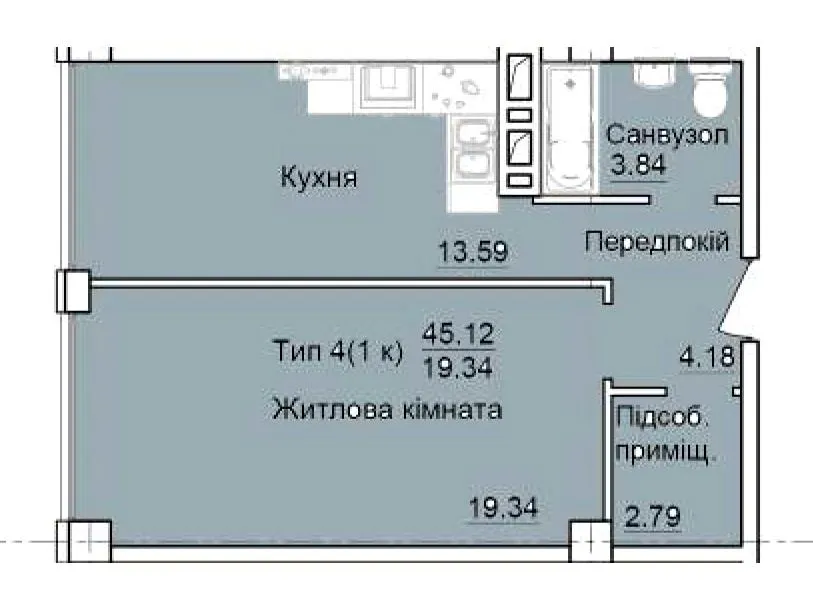 БФК TOPOL TOWN — 45.1 м²