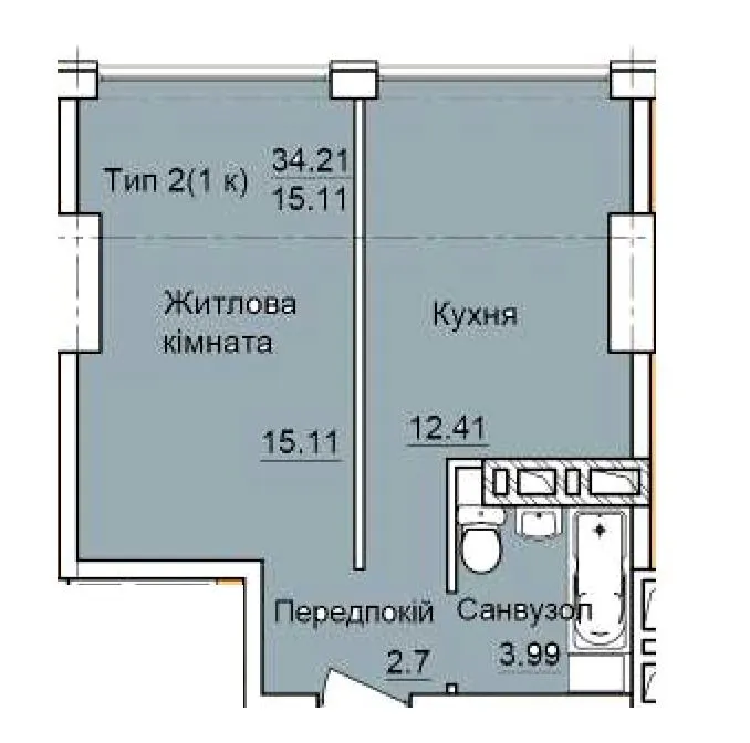БФК TOPOL TOWN — 34.2 м²