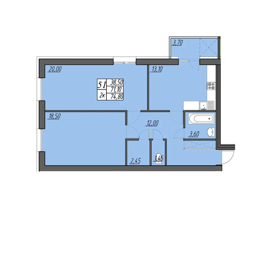 ЖК Best Village — 74.8 м²