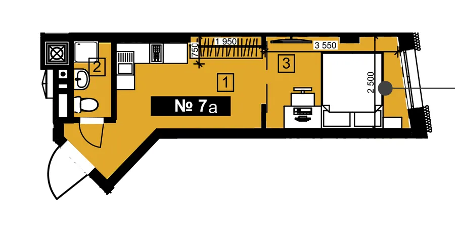 ЖК Парус Riverside — 23 м²